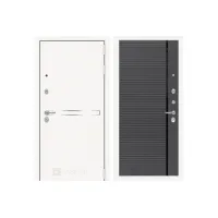 Входная белая дверь в квартиру Labirint Лайн WHITE 22 Графит Софт